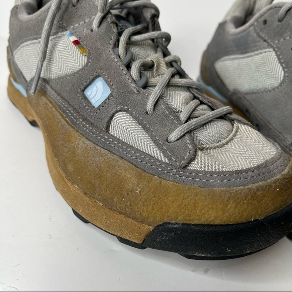 The North Face Hiking Shoes Leather Suede Upper Grey Blue Lace Up Low Cut Size 7 - Picture 4 of 13